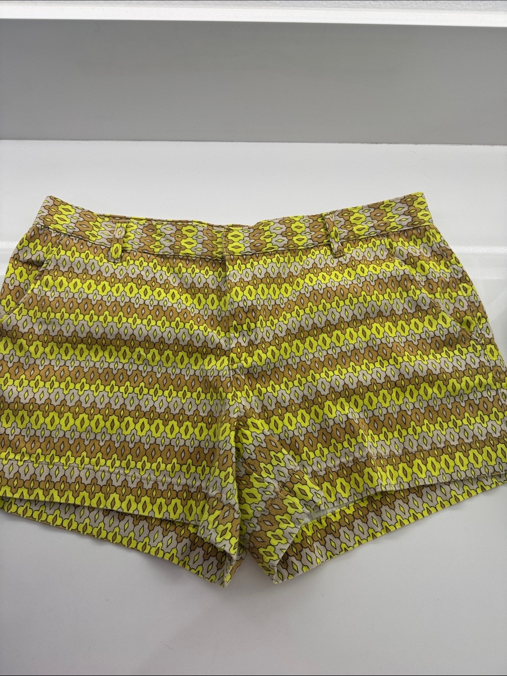 Joe Fresh Yellow & Tan Patterned Cotton Shorts